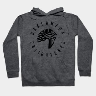 Oaklameda Enlightened Black Round Logo Hoodie